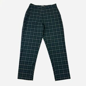 TenTree plaid womens trousers Medium black high waisted side zip Classiccore